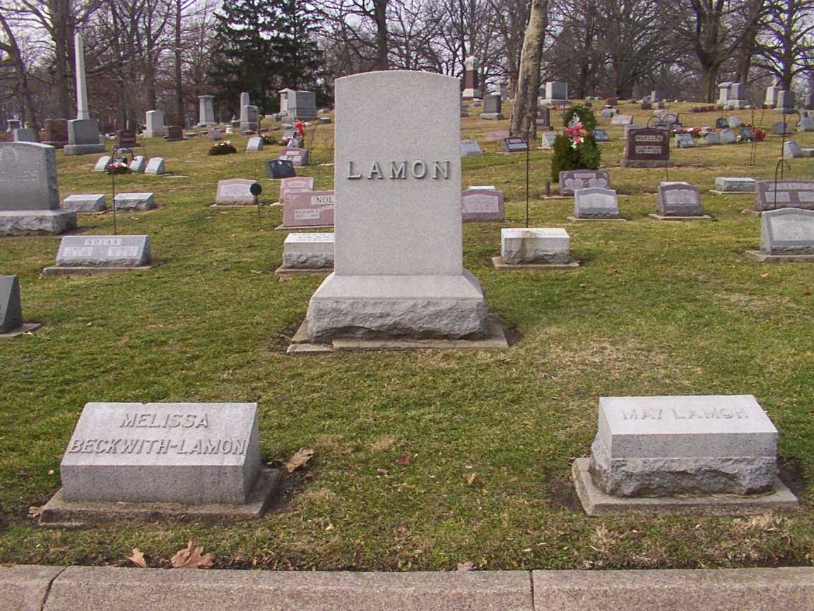 Gravesite of Melissa Beckwith Lamon and Family